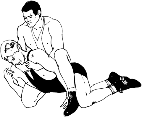 Takedown In Greco Roman Wrestling Coloring Page